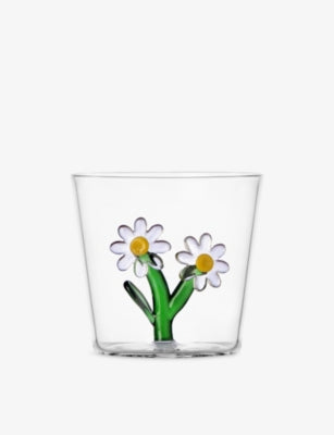 Ichendorf Daisy glass tumbler 8cm handmade - British product
