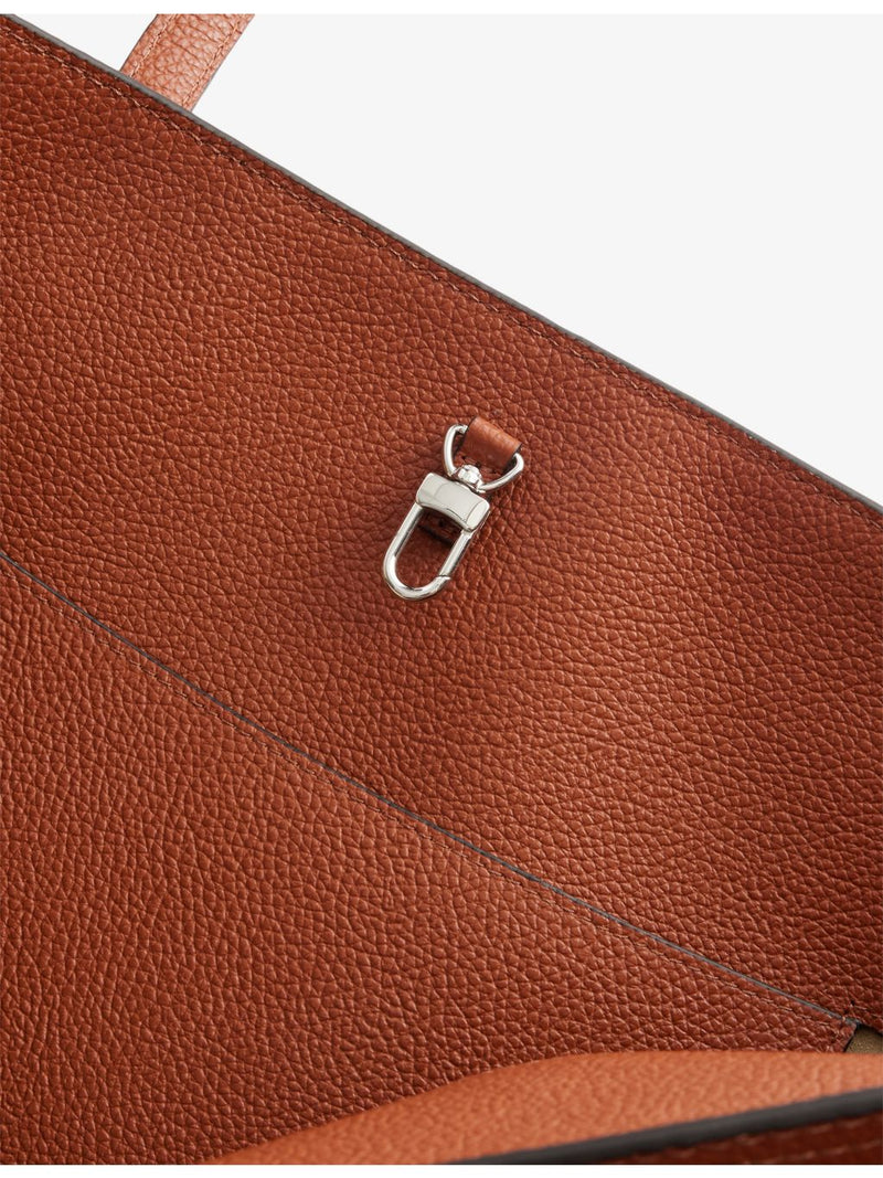 Totême belted leather tote bag with handles, imported from the UK