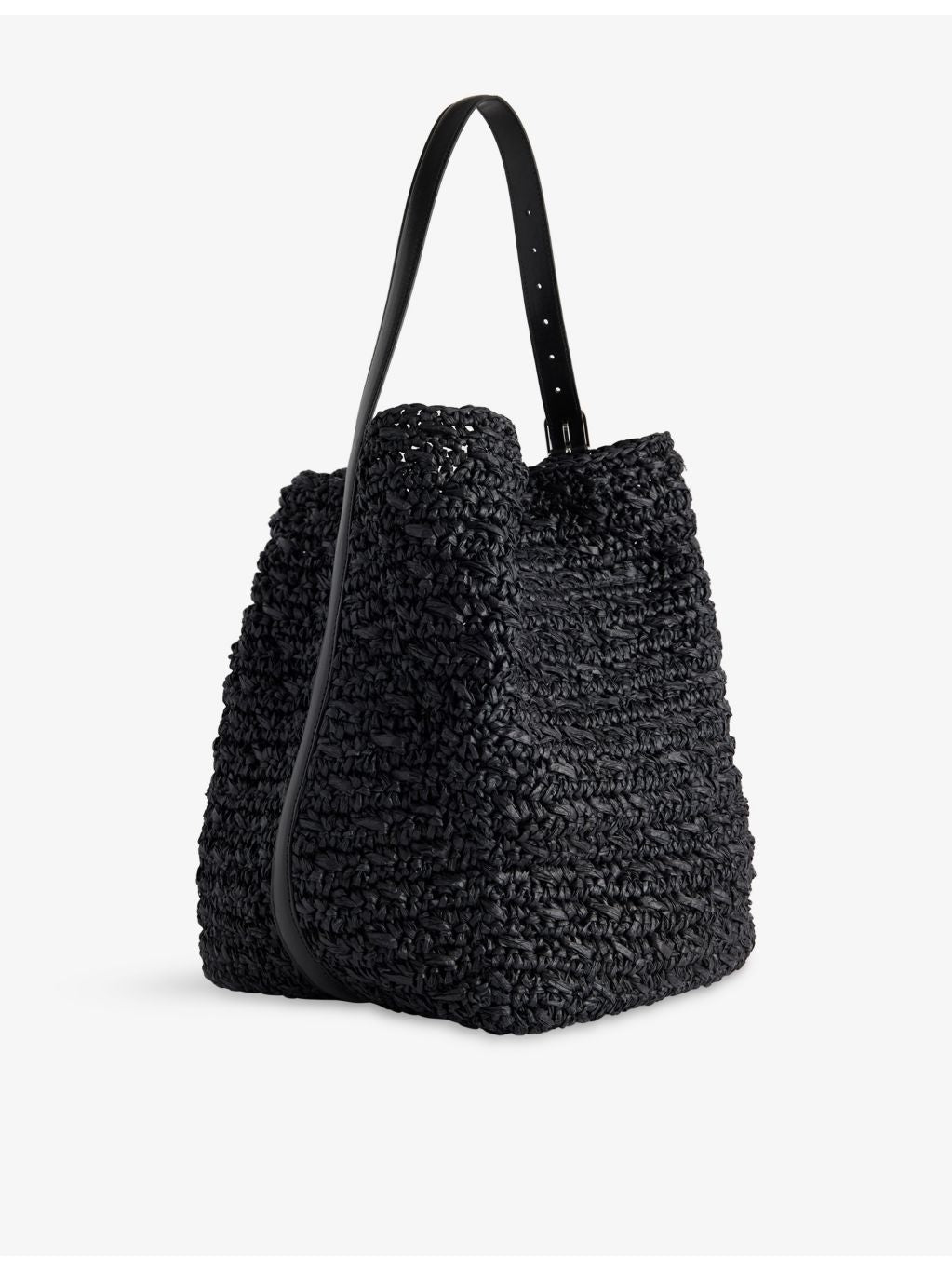Toteme belted raffia tote bag with shoulder strap, UK version