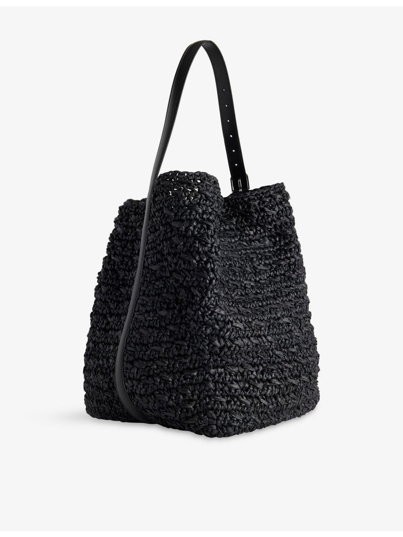 Toteme belted raffia tote bag with shoulder strap, UK version