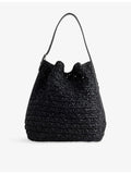 Toteme belted raffia tote bag with shoulder strap, UK version