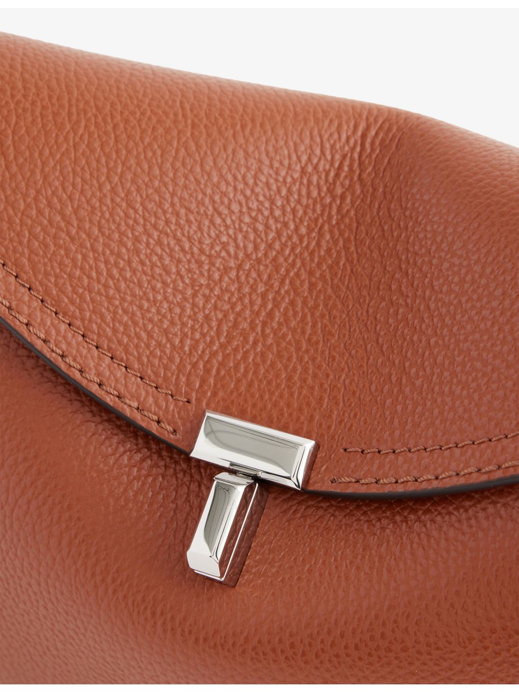 TOTEME T-Lock flap leather clutch made in Italy - British product