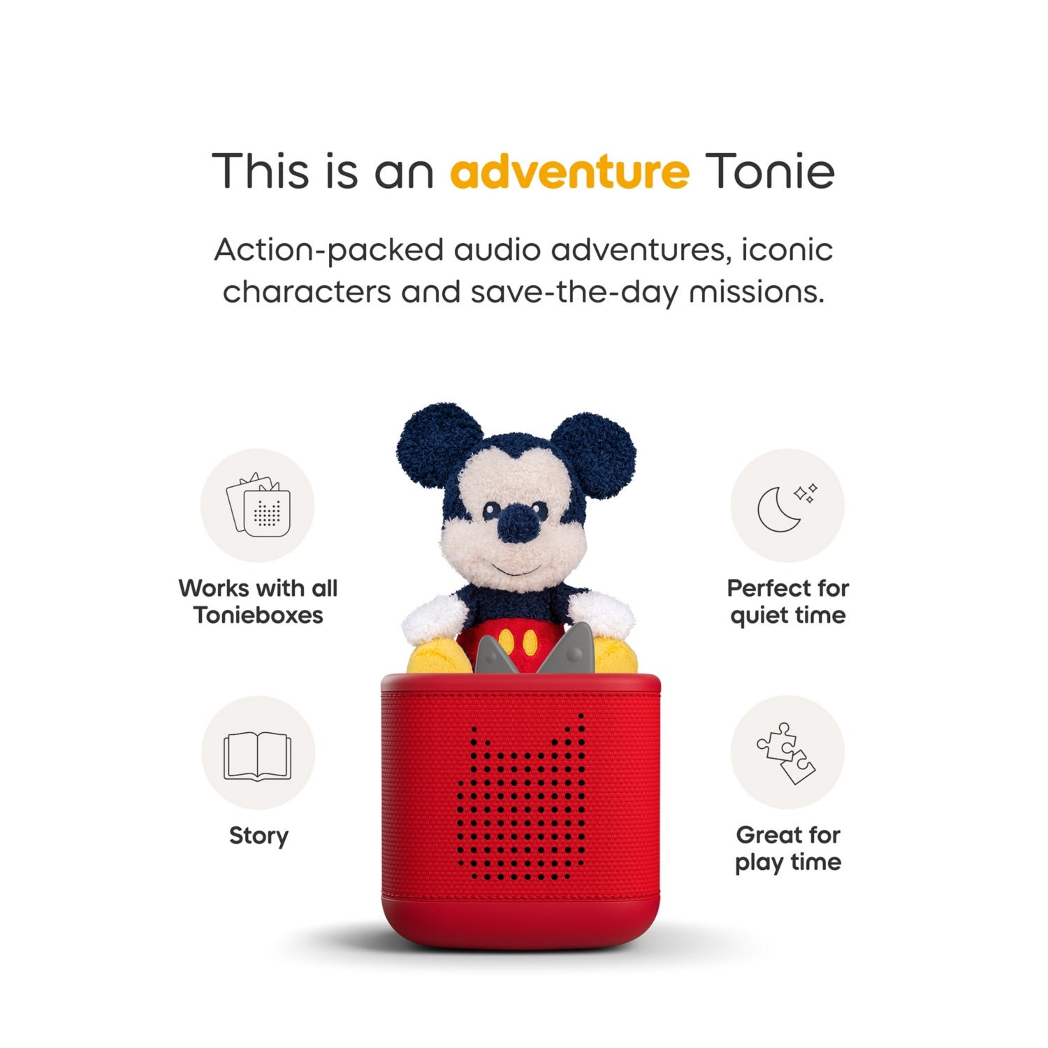 Disney Cuddle Mickey Tonie audio toy, imported from the UK