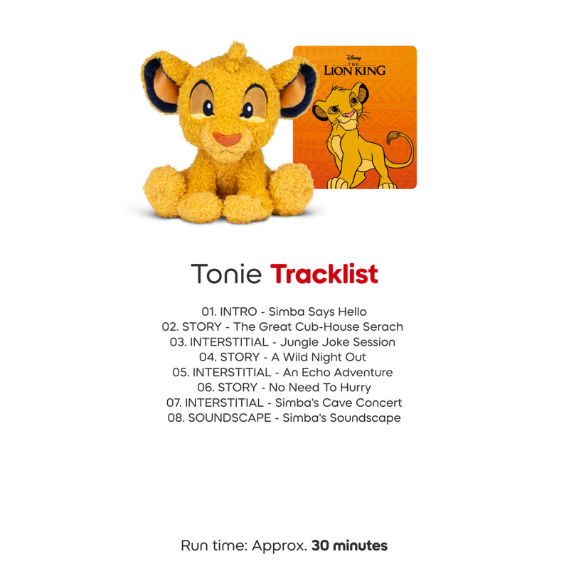 tonies Simba audiobook toy cuddle design, imported from the UK