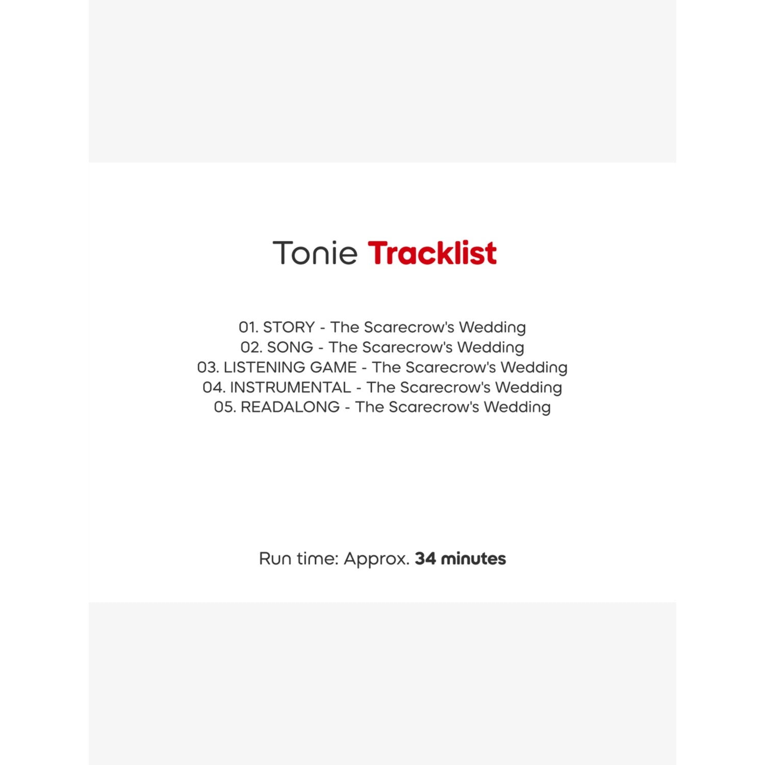 Tonies The Scarecrow's Wedding audio toy 12cm, UK version