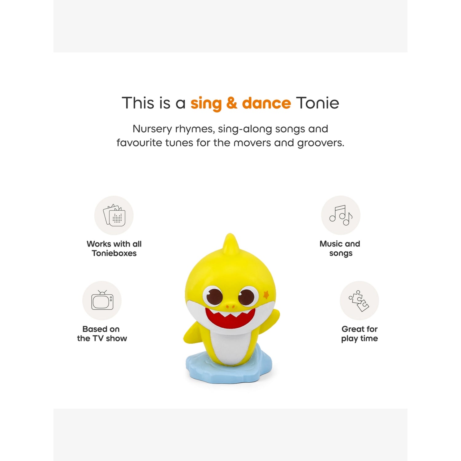 tonies Baby Shark audio toy figure, imported from the UK
