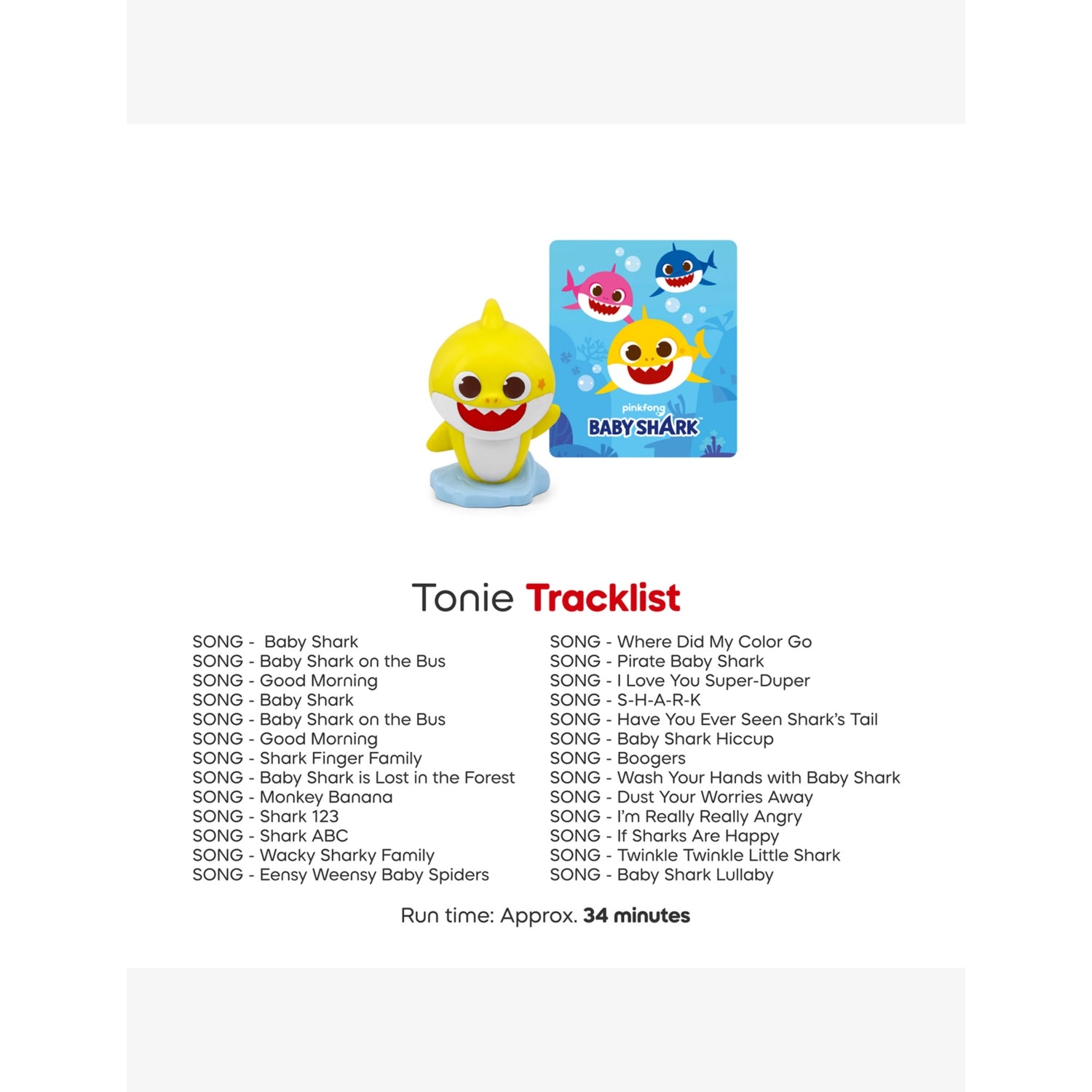 tonies Baby Shark audio toy figure, imported from the UK