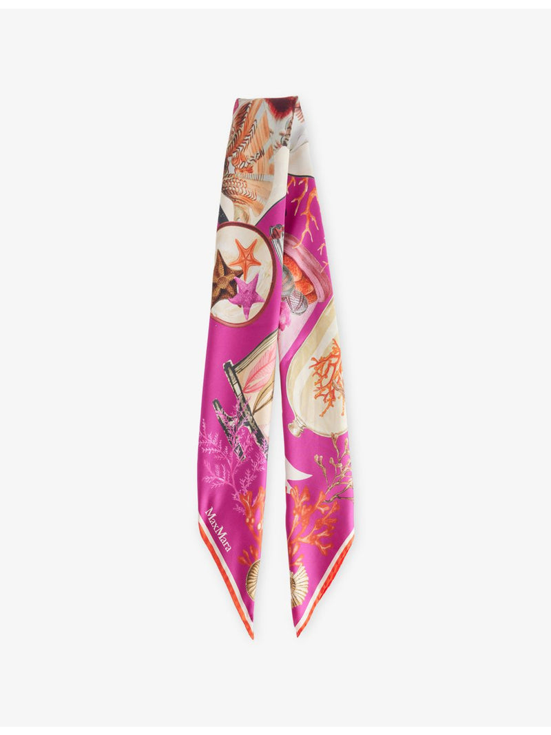 Max Mara square logo silk scarf 90cm, imported from the UK