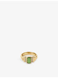 Astley Clarke yellow-gold plated sterling silver chalcedony ring, imported from the UK