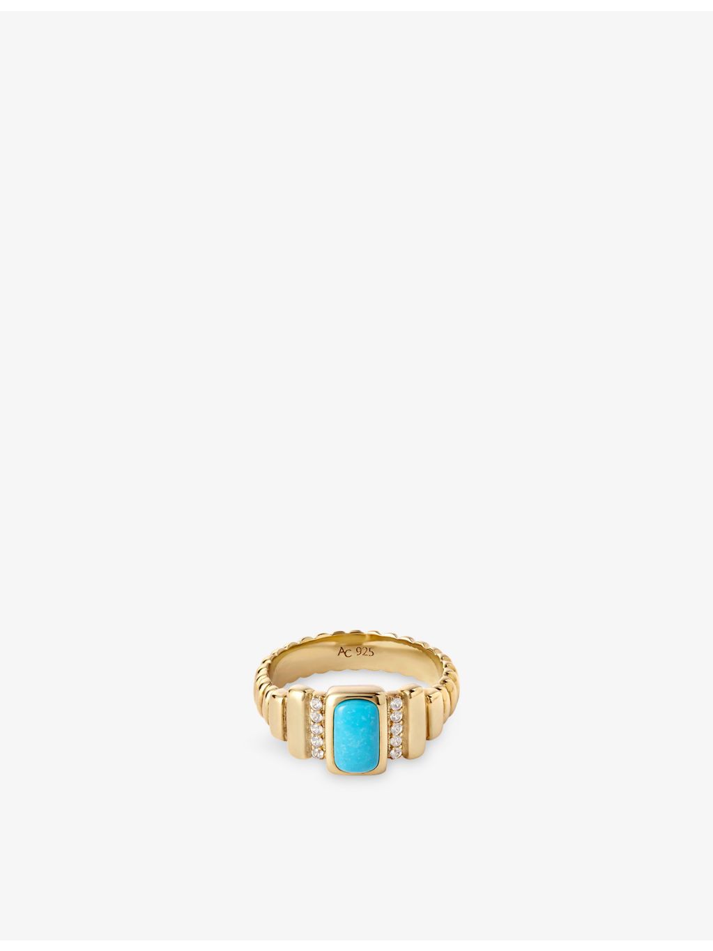 Astley Clarke turquoise ring white sapphire 4.5mm band - British product