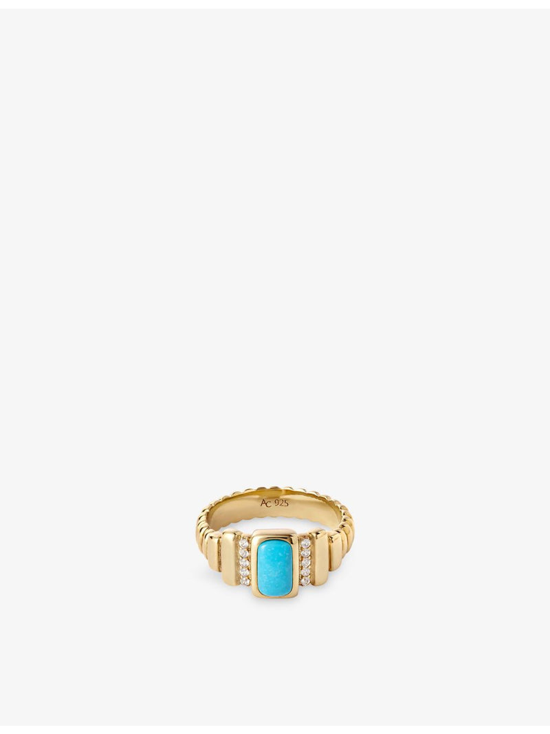 Astley Clarke turquoise ring white sapphire 4.5mm band - British product