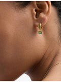 Astley Clarke green chalcedony drop huggie earrings 18ct gold plated (British brand)