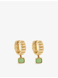 Astley Clarke green chalcedony drop huggie earrings 18ct gold plated (British brand)