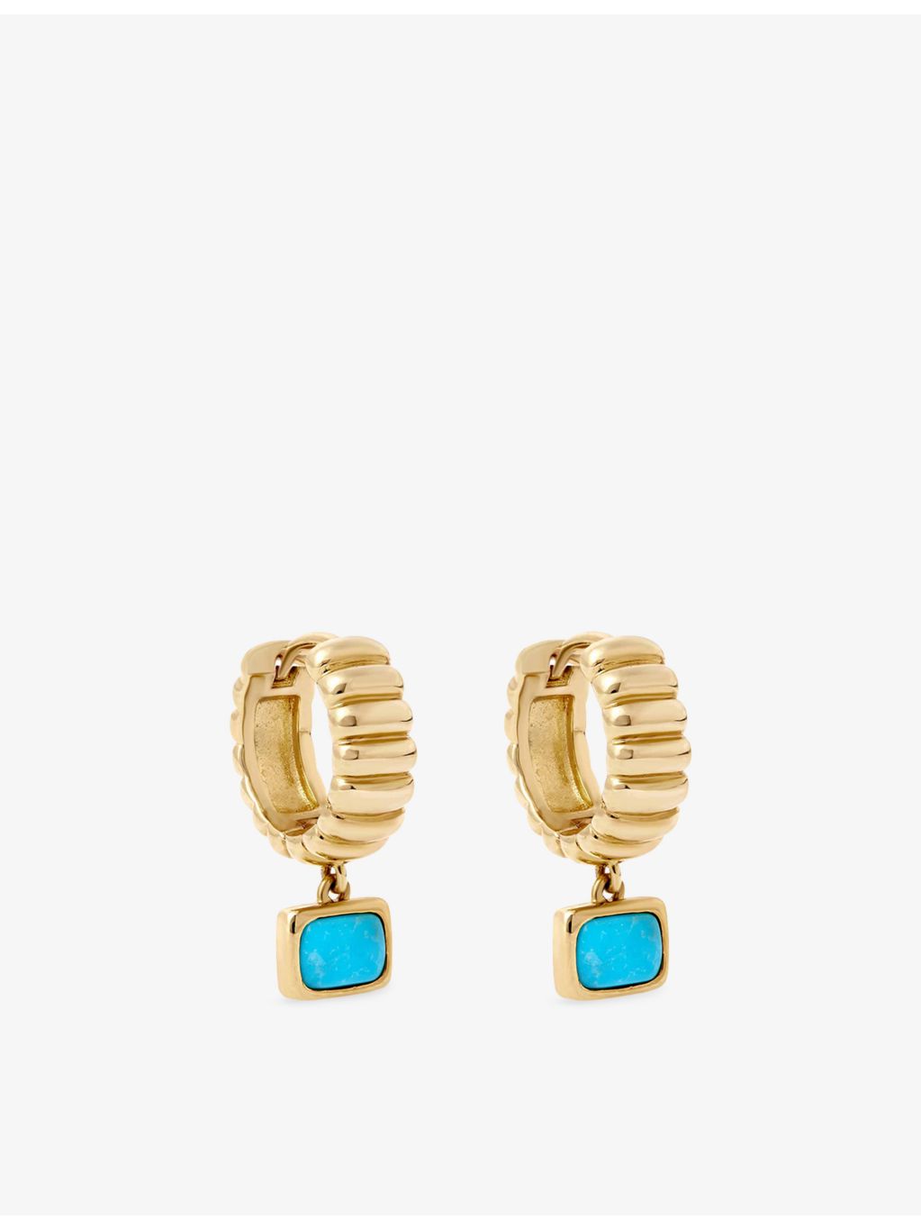 Astley Clarke turquoise drop huggie earrings gold-plated sterling silver (British brand)