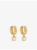Astley Clarke mother of pearl drop huggie earrings, imported from the UK