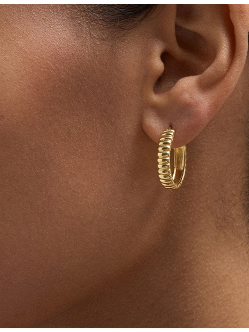 Astley Clarke 18ct yellow-gold plated sterling-silver hoop earrings, UK version