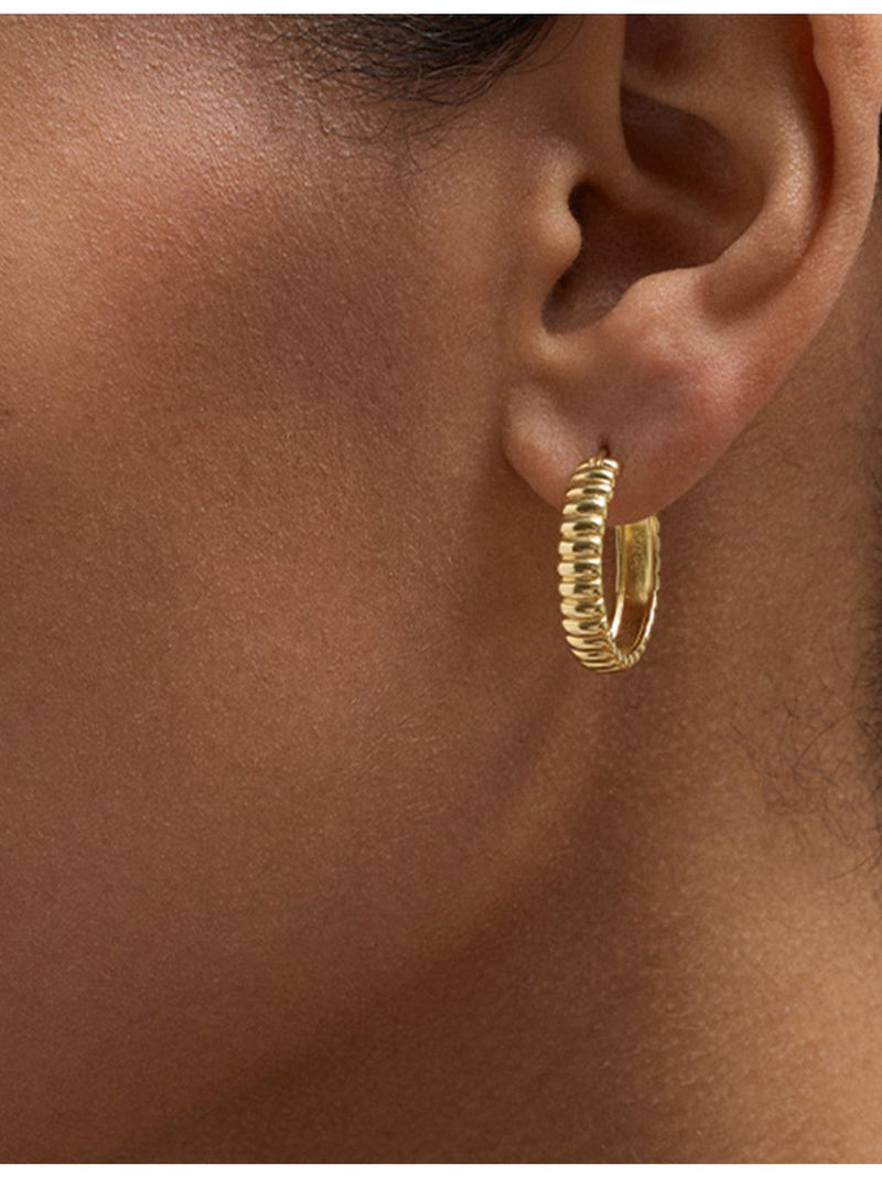 Astley Clarke 18ct yellow-gold plated sterling-silver hoop earrings, UK version