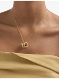 Astley Clarke locket pendant necklace 18ct gold plated white sapphire, UK version