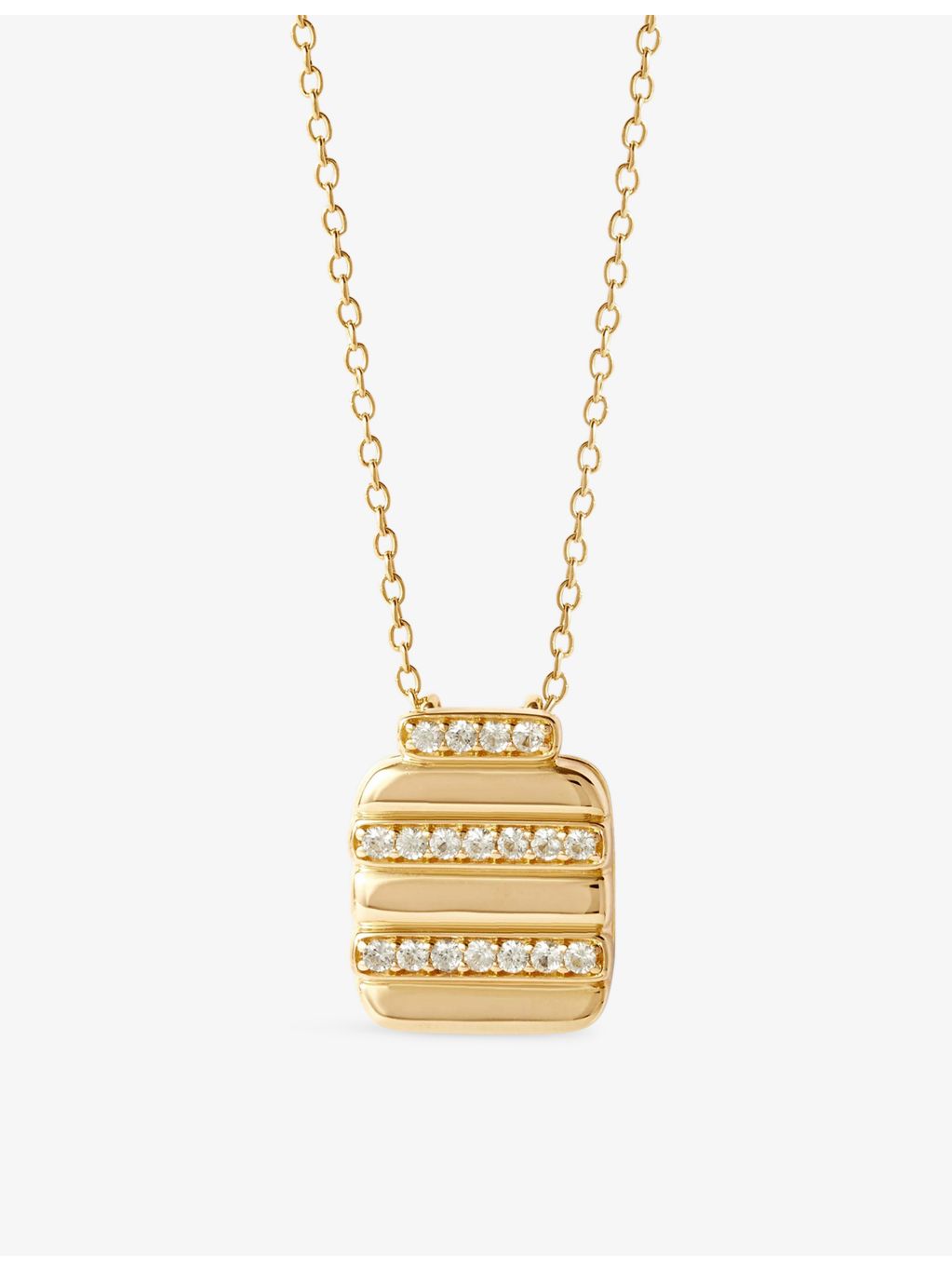 Astley Clarke locket pendant necklace 18ct gold plated white sapphire, UK version