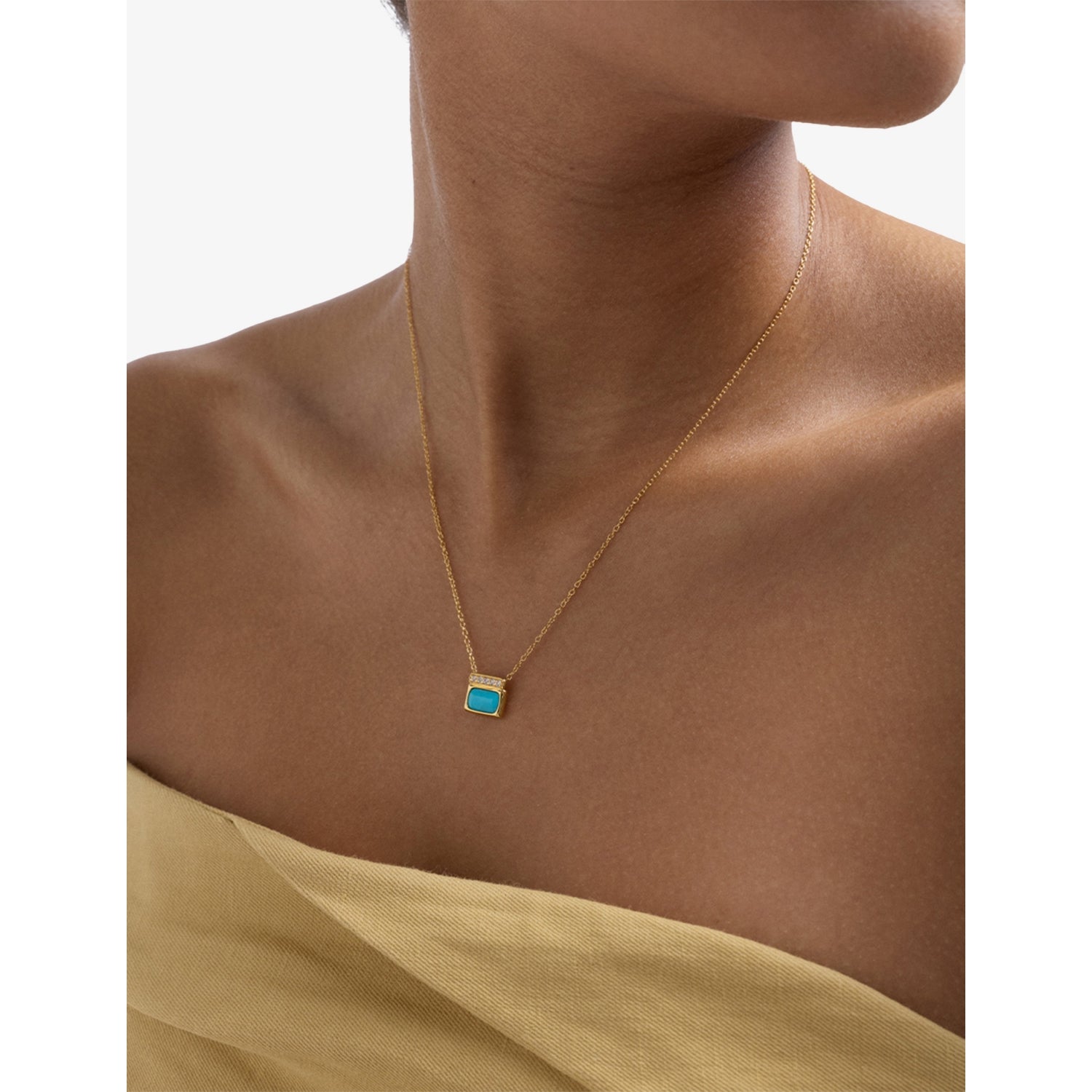 Astley Clarke 18ct gold plated sterling silver turquoise necklace (British brand)