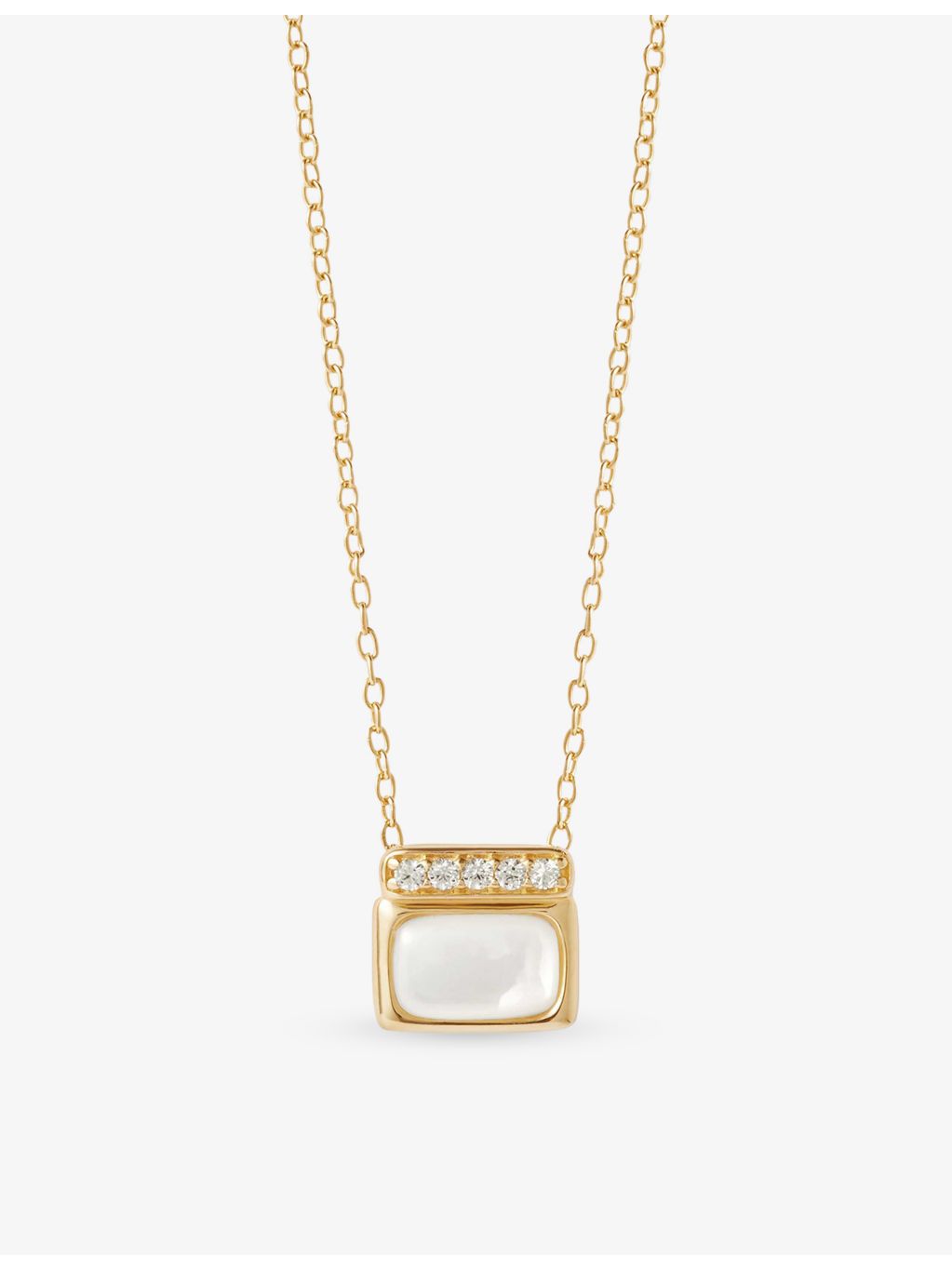 Astley Clarke mother of pearl necklace with sapphires, imported from the UK