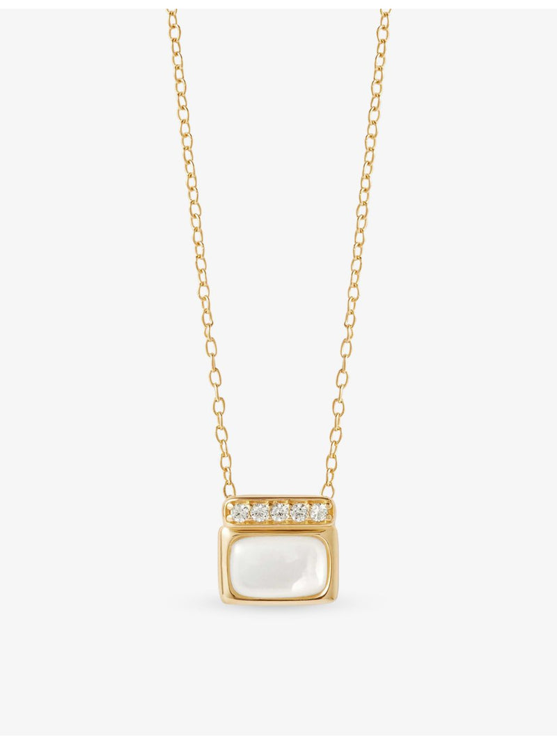 Astley Clarke mother of pearl necklace with sapphires, imported from the UK