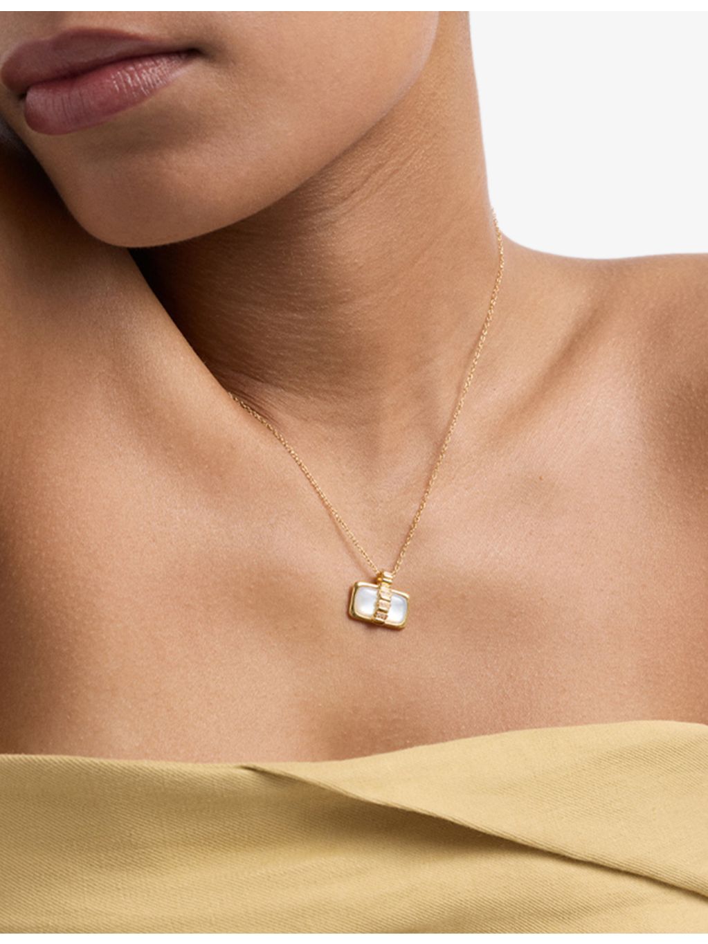 Astley Clarke gold plated mother of pearl pendant necklace - British product