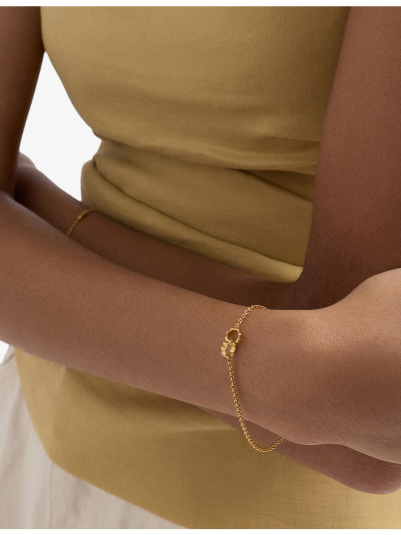 Astley Clarke Aurora Ridge gold-plated sterling silver bracelet, imported from the UK