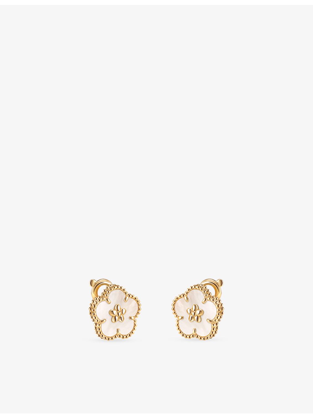 Van Cleef & Arpels 18ct yellow gold mother of pearl earrings - British product