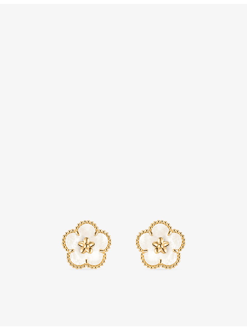 Van Cleef & Arpels 18ct yellow gold mother of pearl earrings - British product