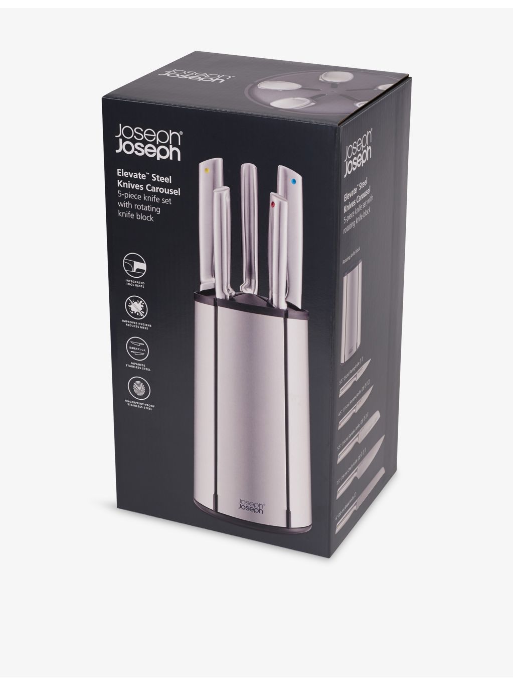 Joseph Joseph 5-piece stainless steel knife set carousel, imported from the UK
