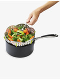 Joseph Joseph folding stainless-steel steamer basket, imported from the UK