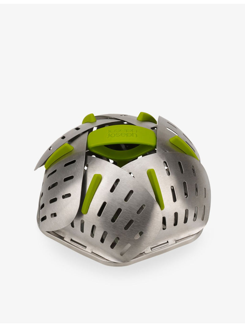Joseph Joseph folding stainless-steel steamer basket, imported from the UK