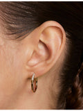 Astrid & Miyu pavé knot gold-plated hoop earrings 20.2mm - British product