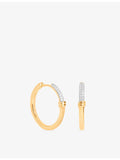 Astrid & Miyu pavé knot gold-plated hoop earrings 20.2mm - British product