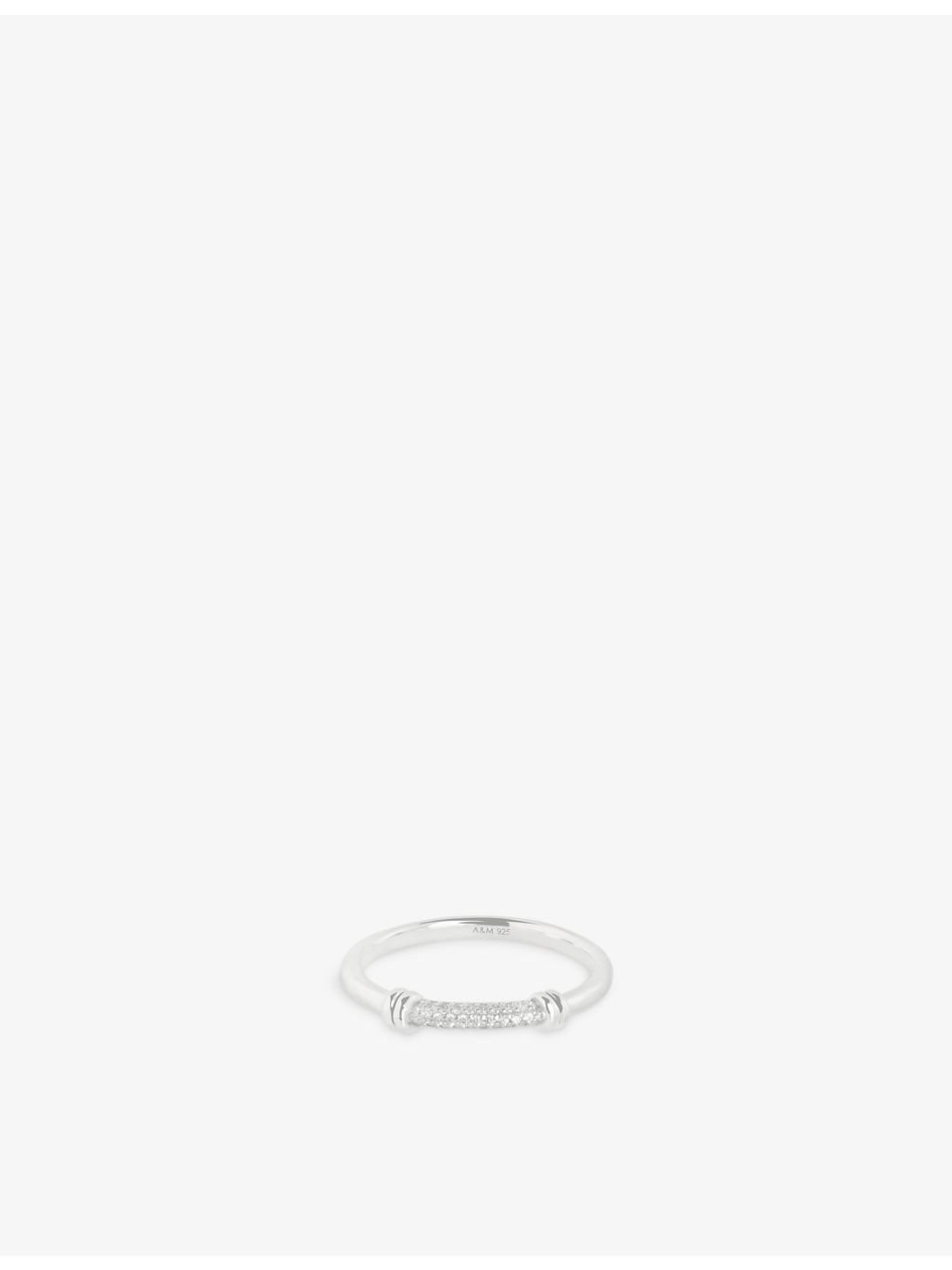 Astrid & Miyu sterling silver knot ring with crystals, British product