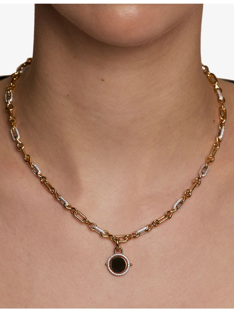 Astrid & Miyu Pavé coin clip charm gold-plated silver - British product