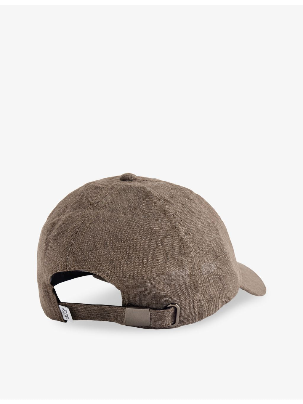 Sunspel panelled linen cap with curved brim, imported from the UK