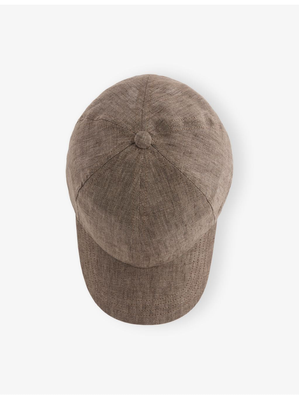 Sunspel panelled linen cap with curved brim, imported from the UK