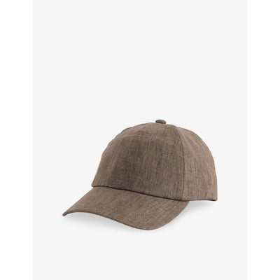 selfridges Sunspel Panelled Linen Cap- Buy online at McGrocer