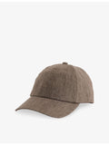 Sunspel panelled linen cap with curved brim, imported from the UK