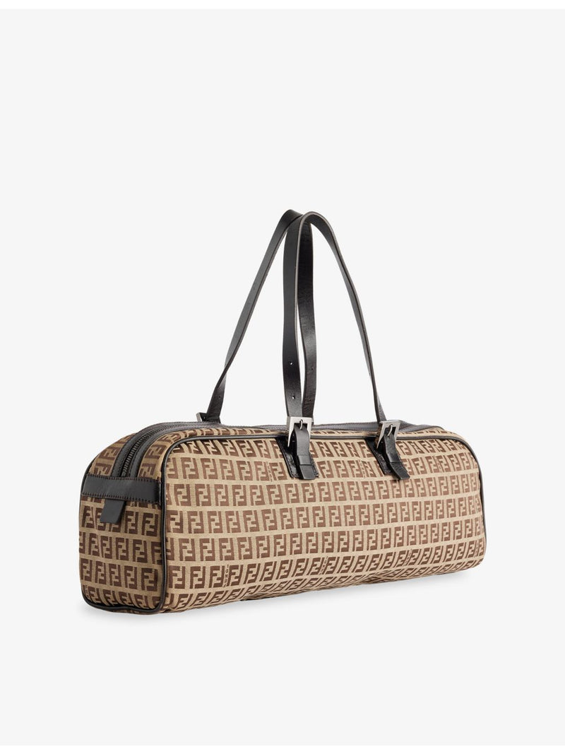 Pre-loved Fendi Zucchino canvas shoulder bag, UK version