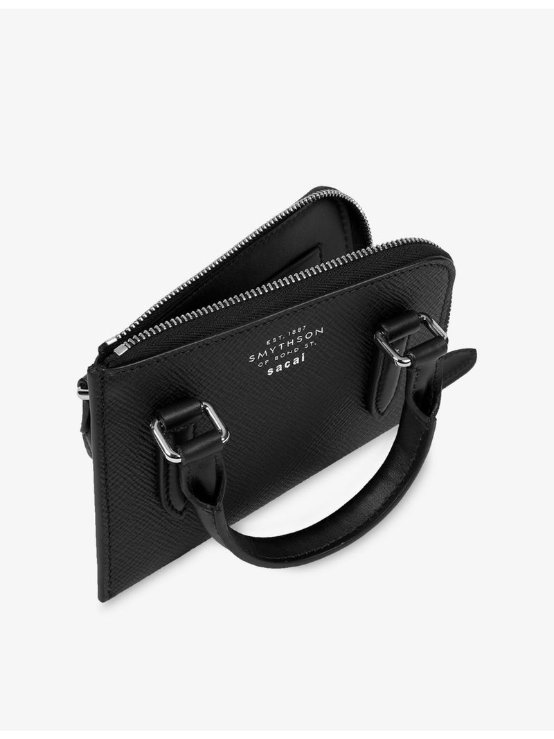 Smythson x Sacai Panama small flat leather pouch, imported from the UK