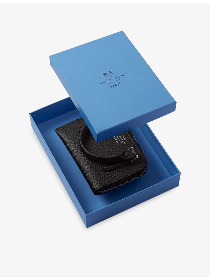 Smythson x Sacai Panama small flat leather pouch, imported from the UK