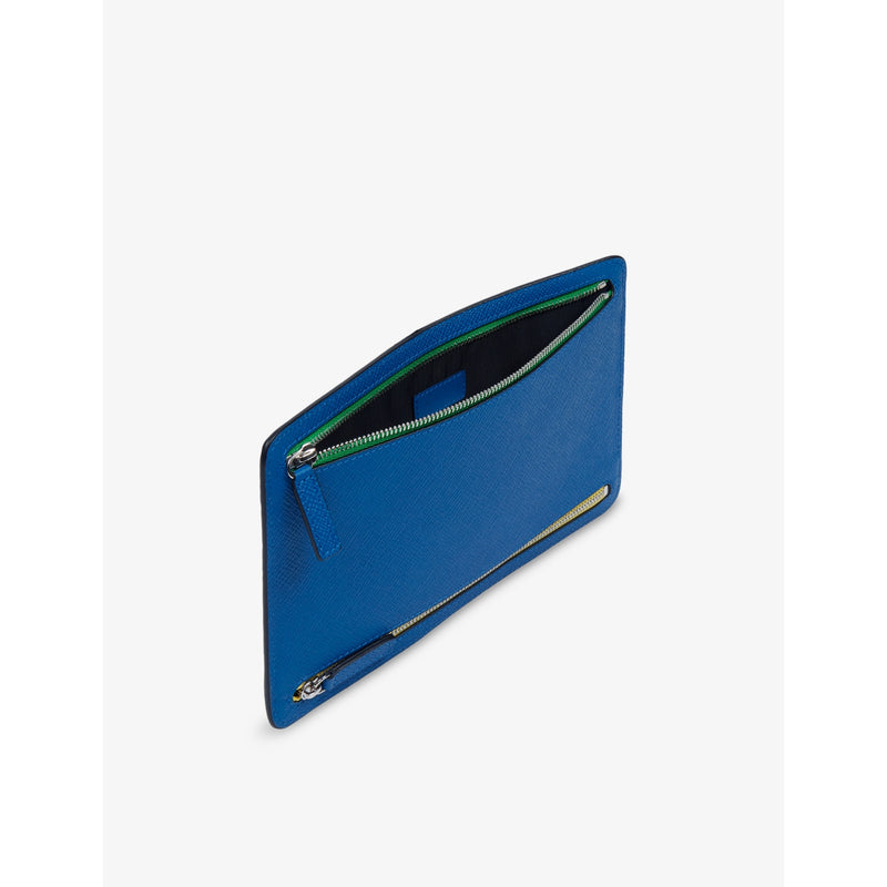 Smythson Panama multi-zip leather case 22cm x 14cm, UK version