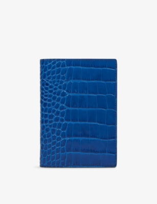 Smythson Mara textured leather passport holder, imported from the UK