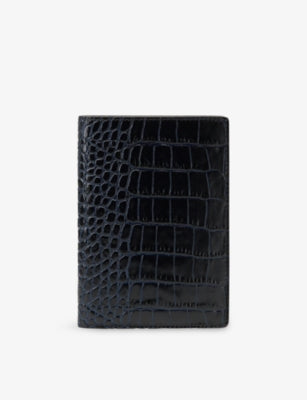 Smythson Mara textured leather passport holder, imported from the UK