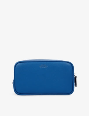 Smythson Panama double leather washbag with zip fastening (British brand)
