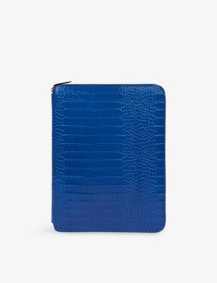 Smythson Mara A4 leather writing folder with zip fastening, UK version