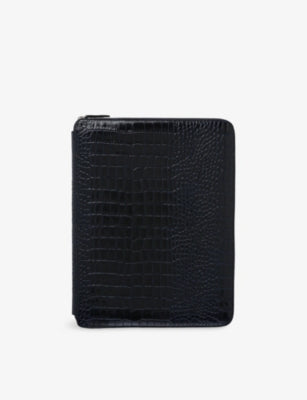 Smythson Mara A4 leather writing folder with zip fastening, UK version